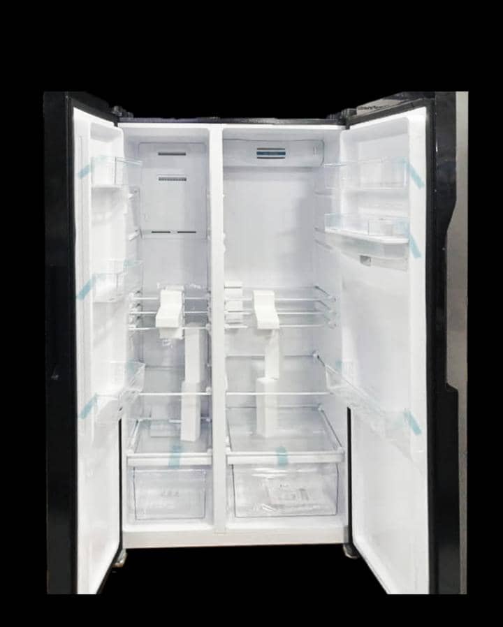 Nasco 521L Frost Free Premium Black Side by Side Refrigerator w/ Digital Display| Surround Cooling Airflows, Moist Fresh Zone, Energy Efficient [NASF2-66.1]