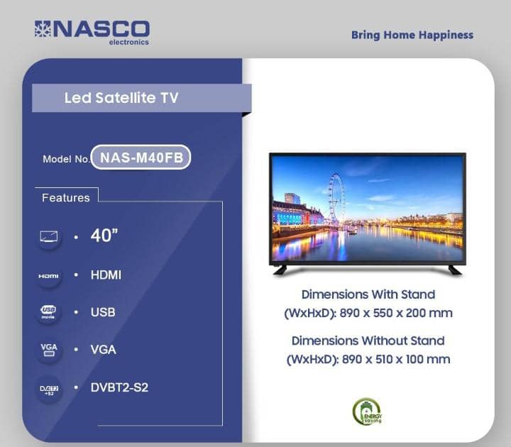 Nasco 40″ LED Digital Satellite Television