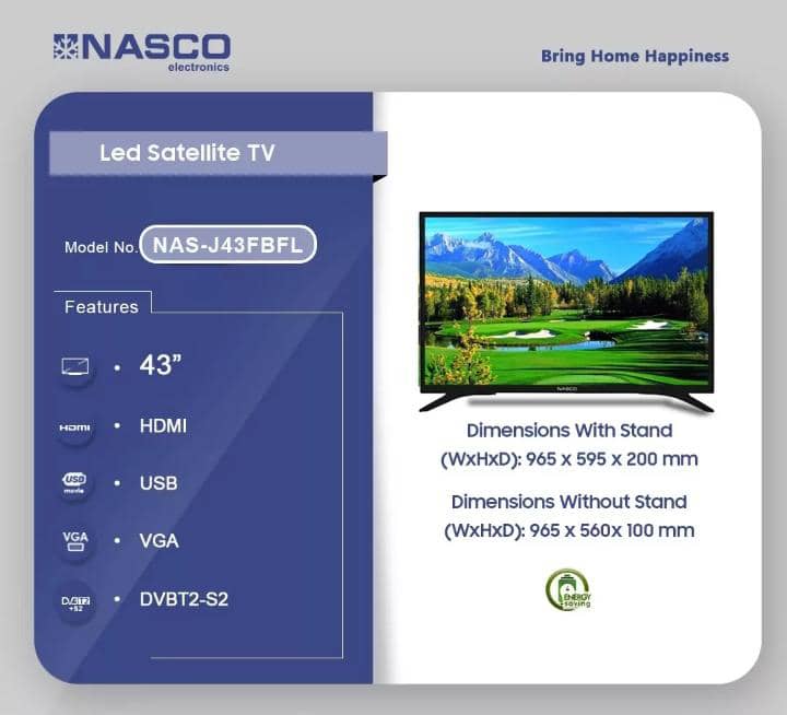 Nasco 43″ LED Digital Satellite Television