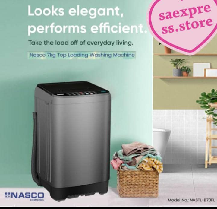 Nasco 7KG Fully Automatic Top Load Washer – Smart & Easy Laundry