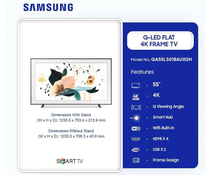 Samsung 55″ The Frame Smart UHD Television