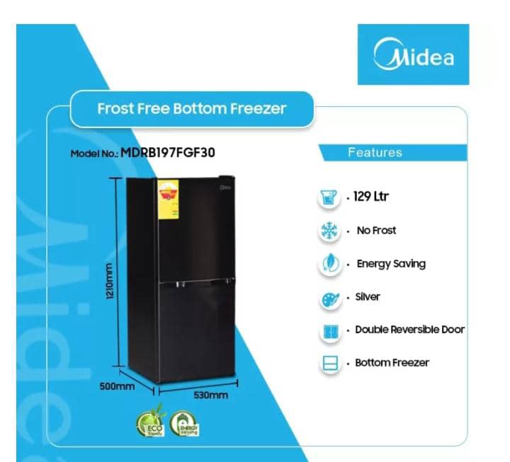 Midea 129Ltrs Bottom Freezer