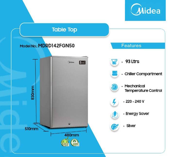"Small Size, Big Chill! ❄ Midea 93L Table Top Fridge