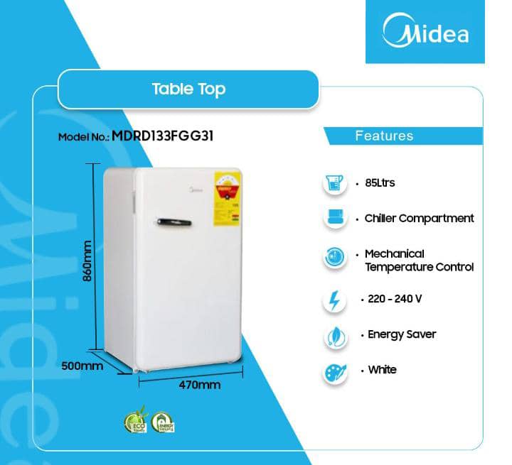 "Small But Mighty – Midea 85L Table Top Fridge