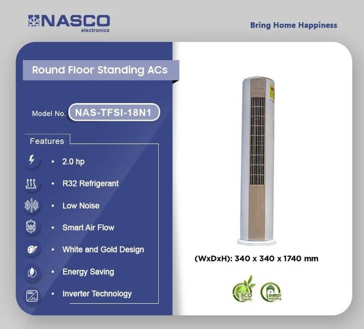 Nasco 2.0Hp Round Floor Standing Air Conditioner