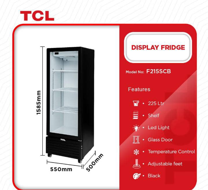 TCL 325L Double Door Display Fridge – Bigger Space, Brighter Showcase