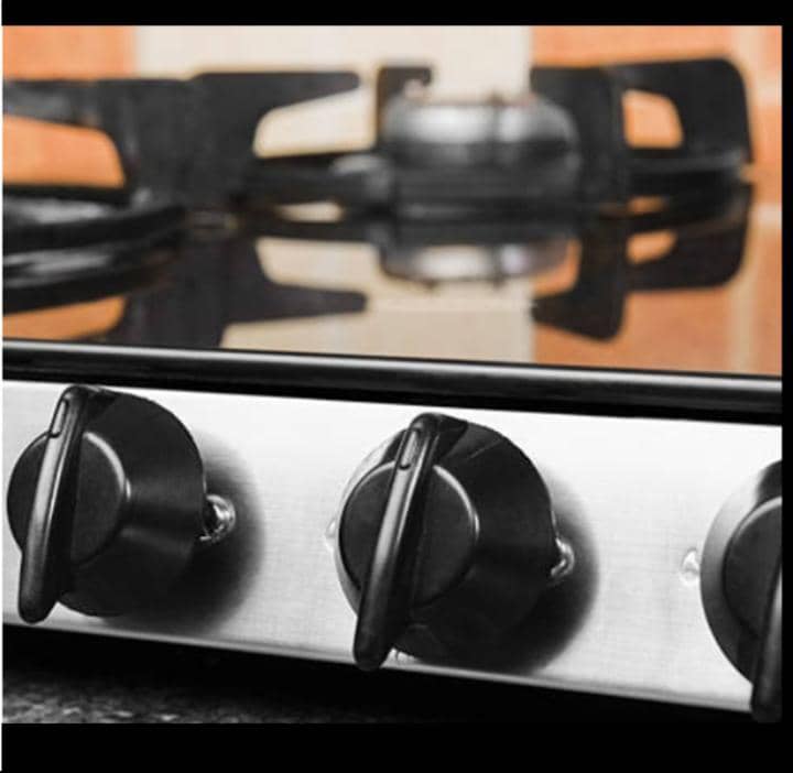 Midea 50×50 4 Burner Gas Cooker w/ Grill | Black, Glass Lid [SP5055T082-BG