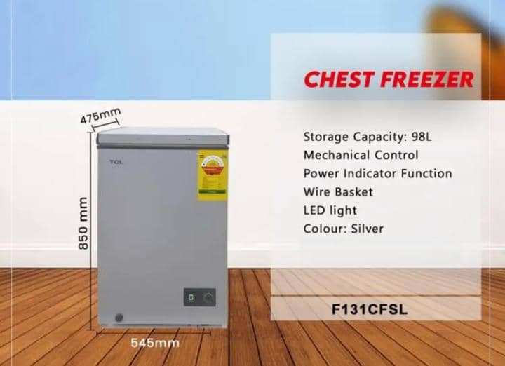 TCL 98L Chest Freezer| Silver [F131CFSL